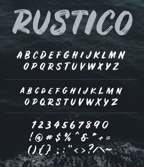 Rustico Brush Font Letters